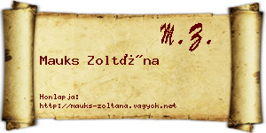 Mauks Zoltána névjegykártya